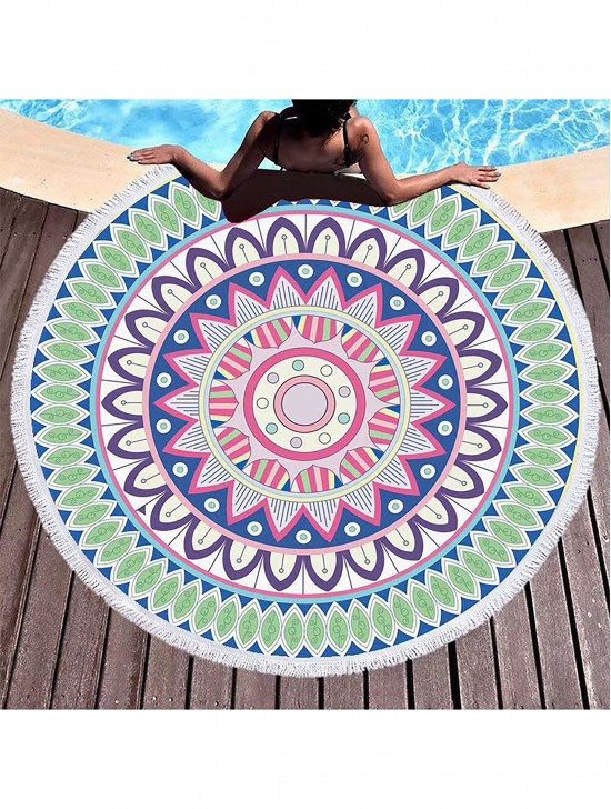 Abstract Round Beach Towel